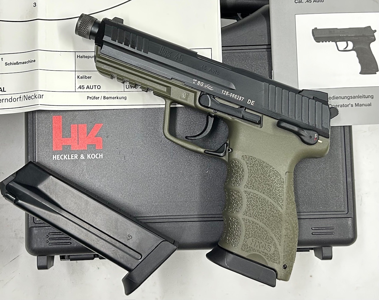HECKLER & KOCH HK45 TACTICAL OD Green - 2016 NIB
