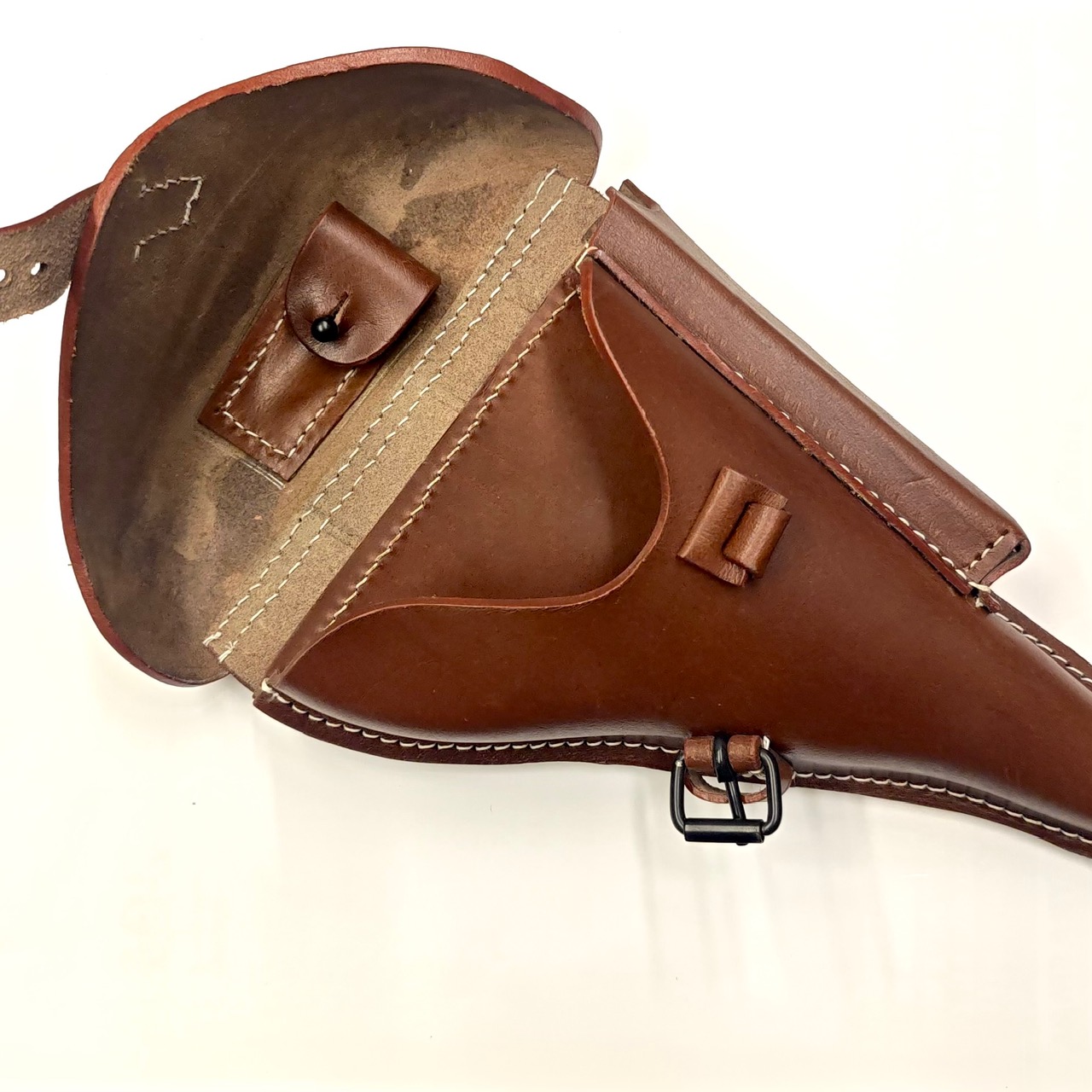 Fondina LUGER P08 a bauletto Marrone - Waa repro - immagine 5